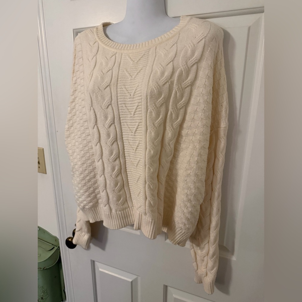 Cyrus Cream Cable Knit Sweater